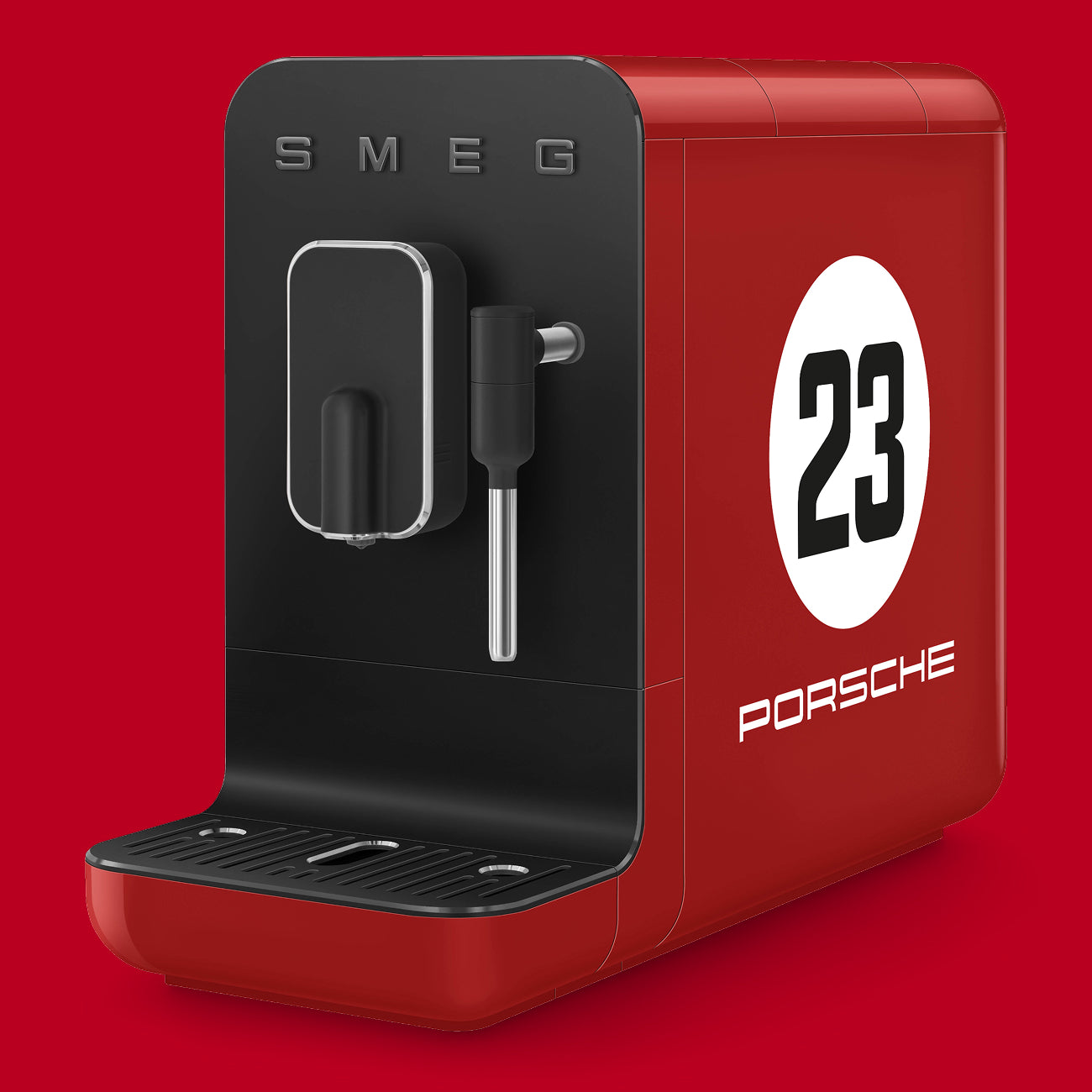 Porsche × SMEG Retro-Style Espresso Coffee Machine – Salzburg Limited Edition, Collezione Red Glossy