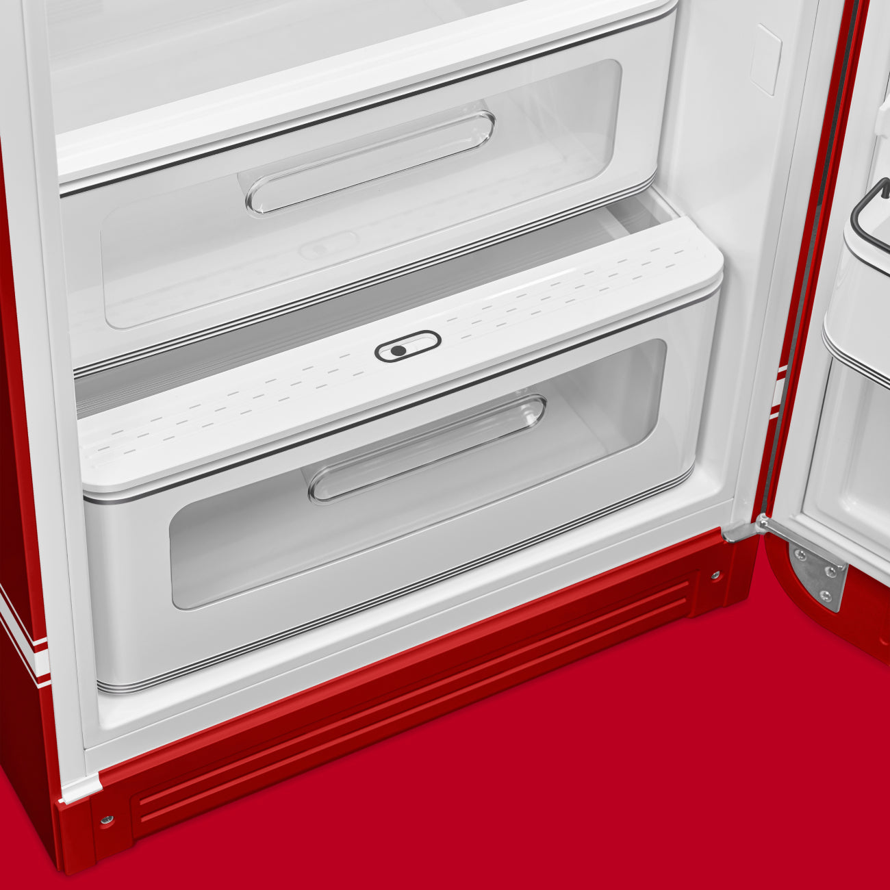 Porsche × SMEG Retro-Style Refrigerator (9.5 cu ft) – Salzburg Edition, Collezione Red Glossy