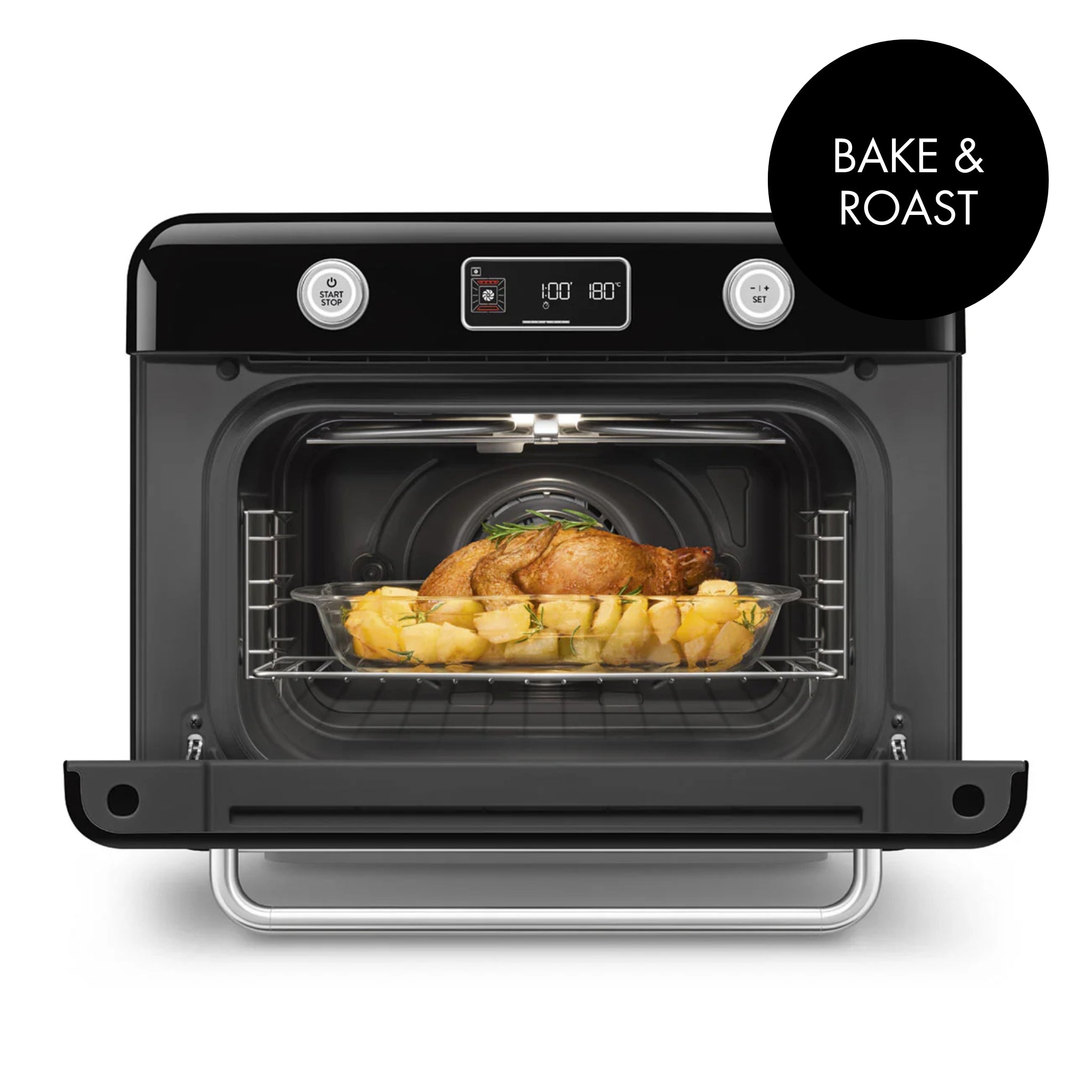 Countertop Combi Oven with Air Fry & Steam - Retro-Style Black