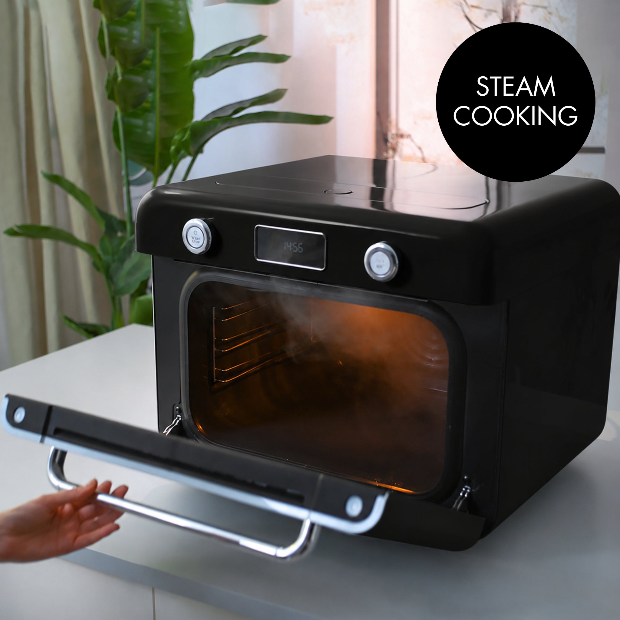 Countertop Combi Oven with Air Fry & Steam - Retro-Style Black