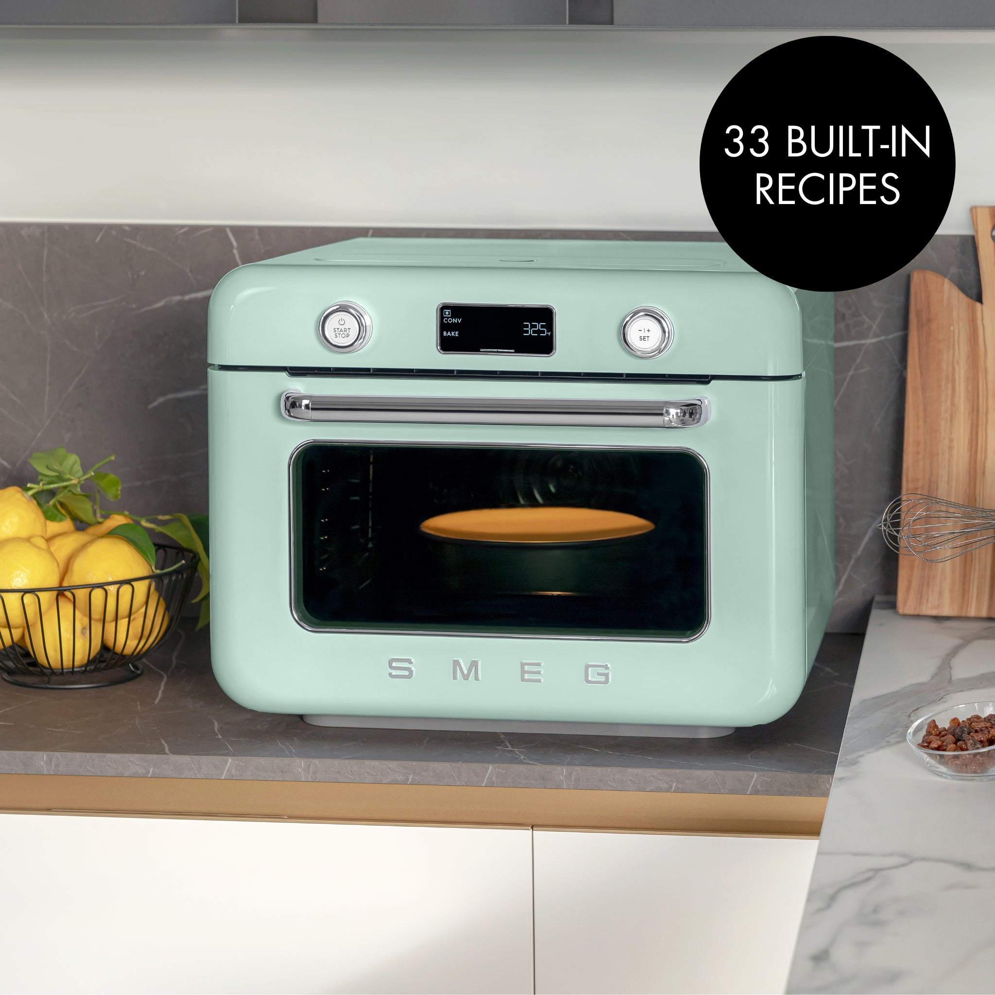 Countertop Combi Oven with Air Fry & Steam – Retro-Style Pastel Green
