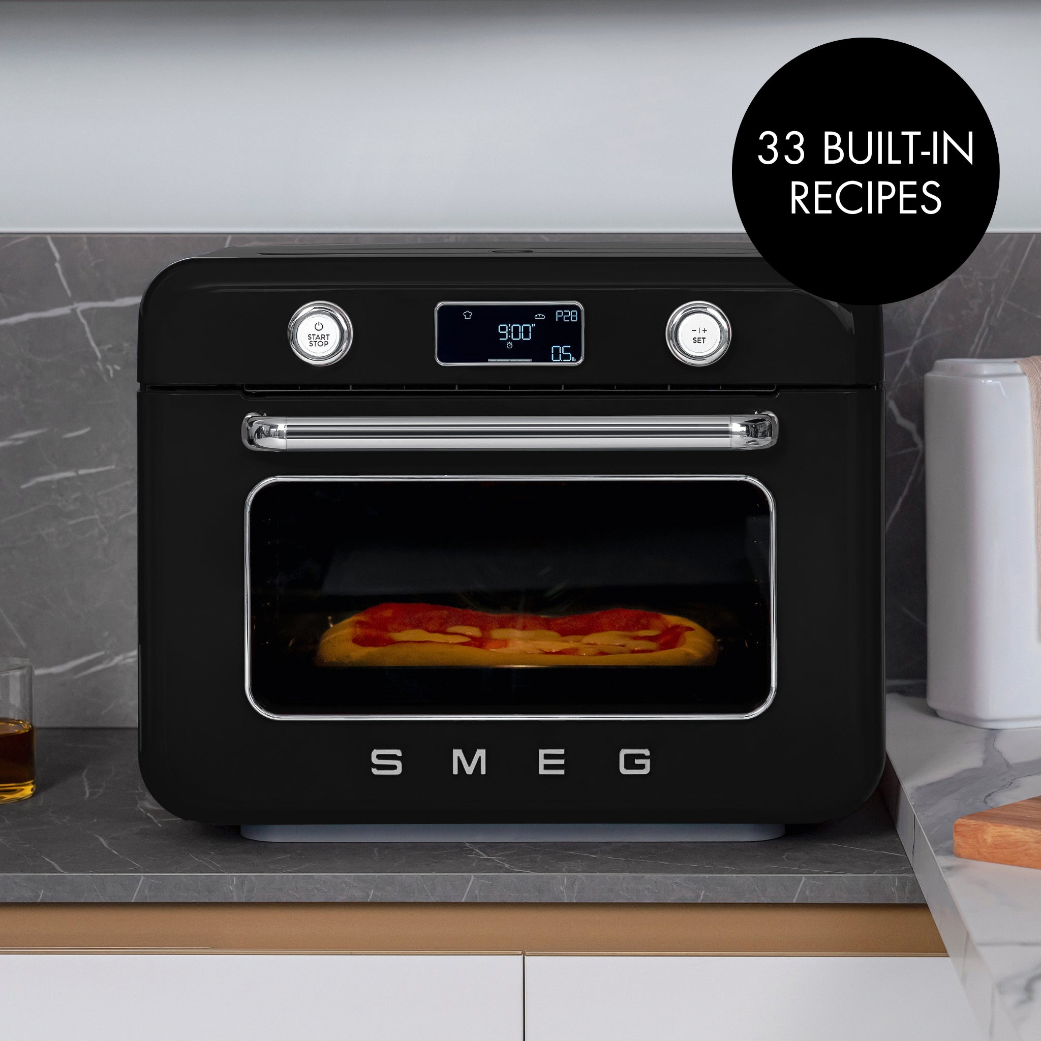 Countertop Combi Oven with Air Fry & Steam - Retro-Style Black