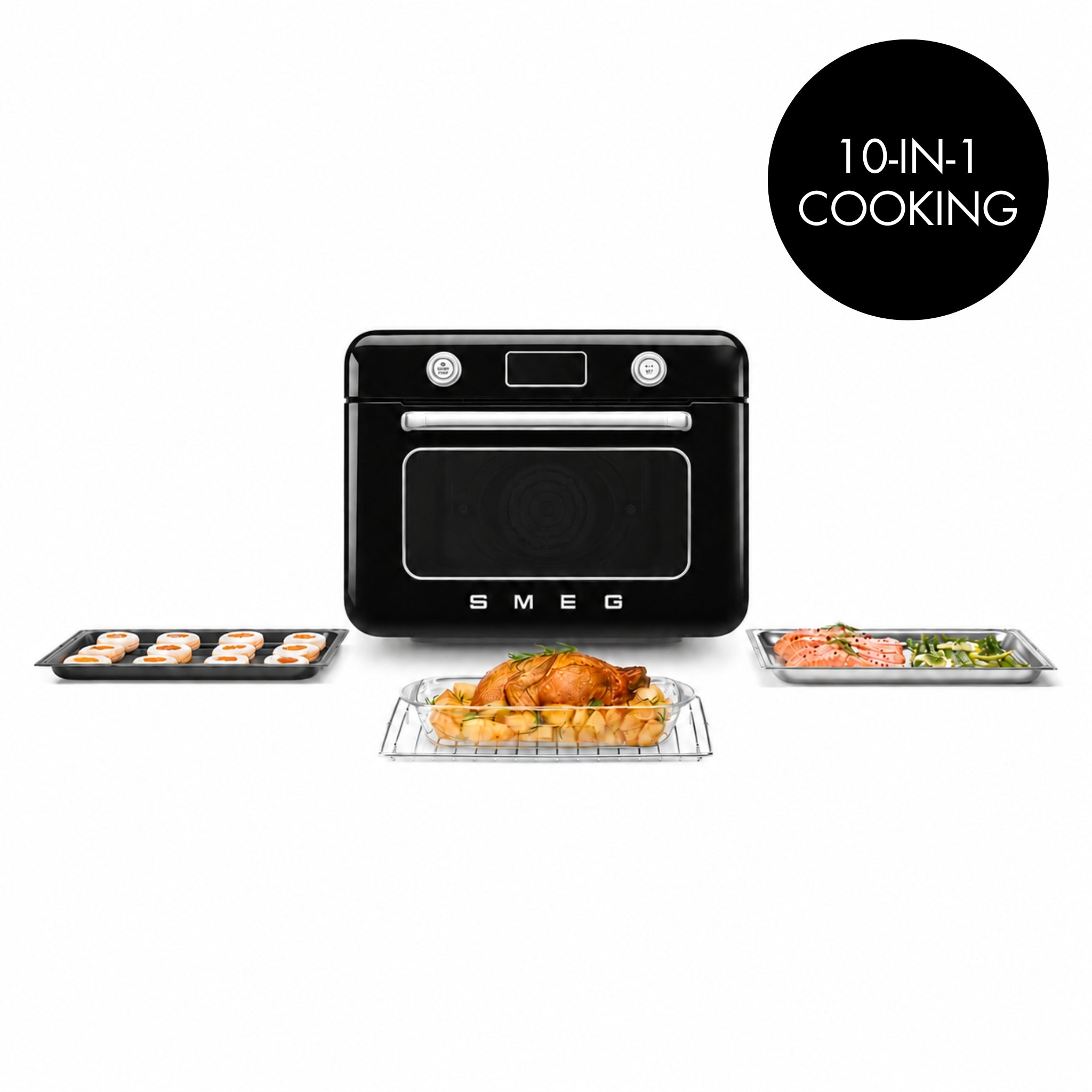 Countertop Combi Oven with Air Fry & Steam - Retro-Style Black