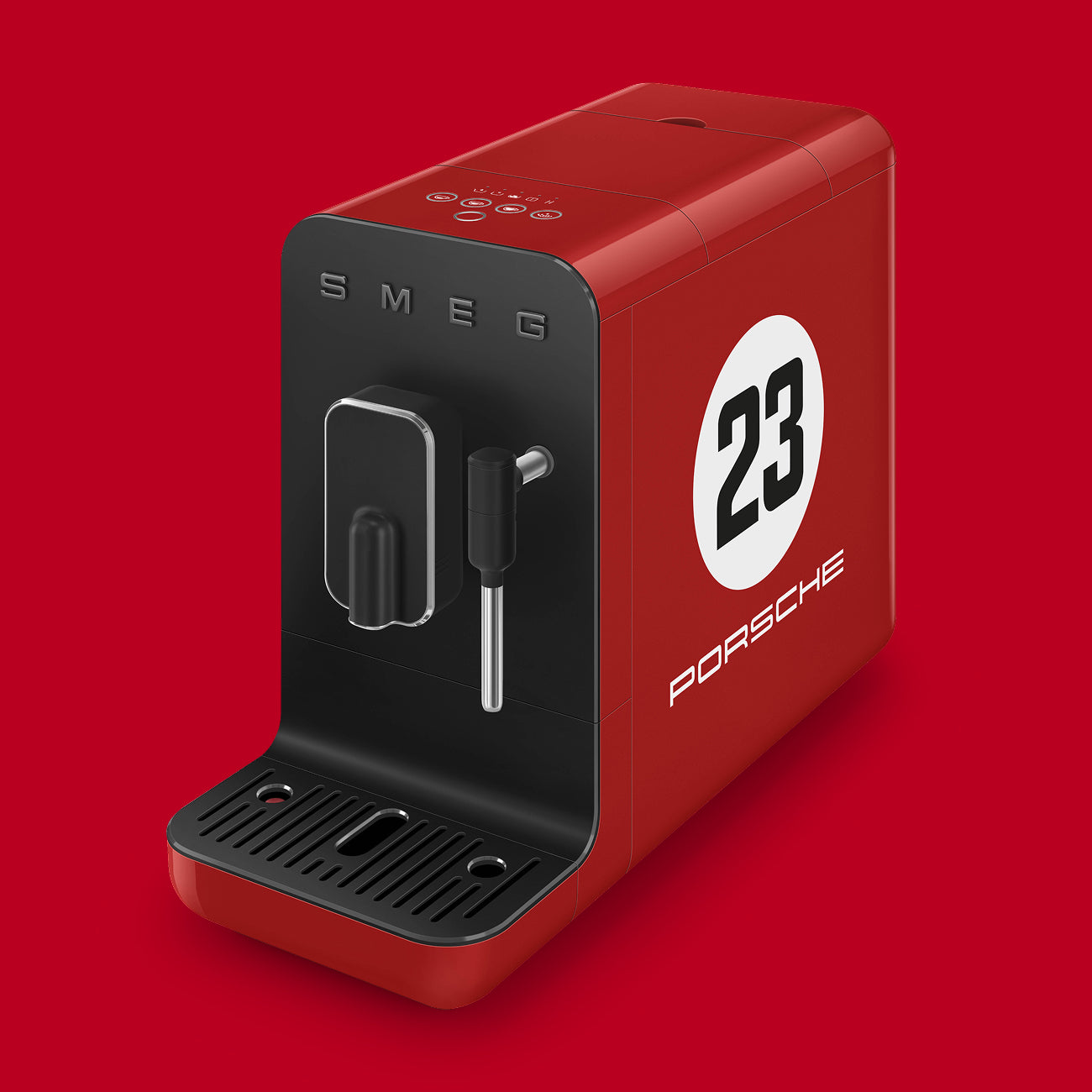 Porsche × SMEG Retro-Style Espresso Coffee Machine – Salzburg Limited Edition, Collezione Red Glossy