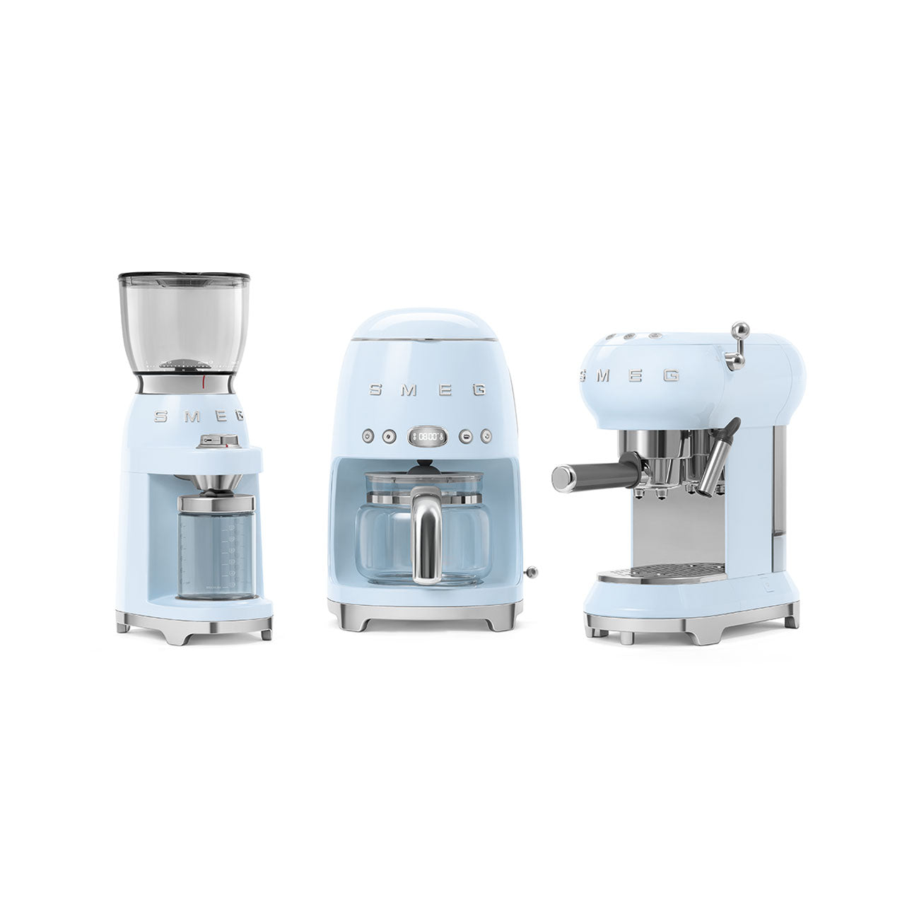 Coffee grinder Retro-style Pastel blue Glossy