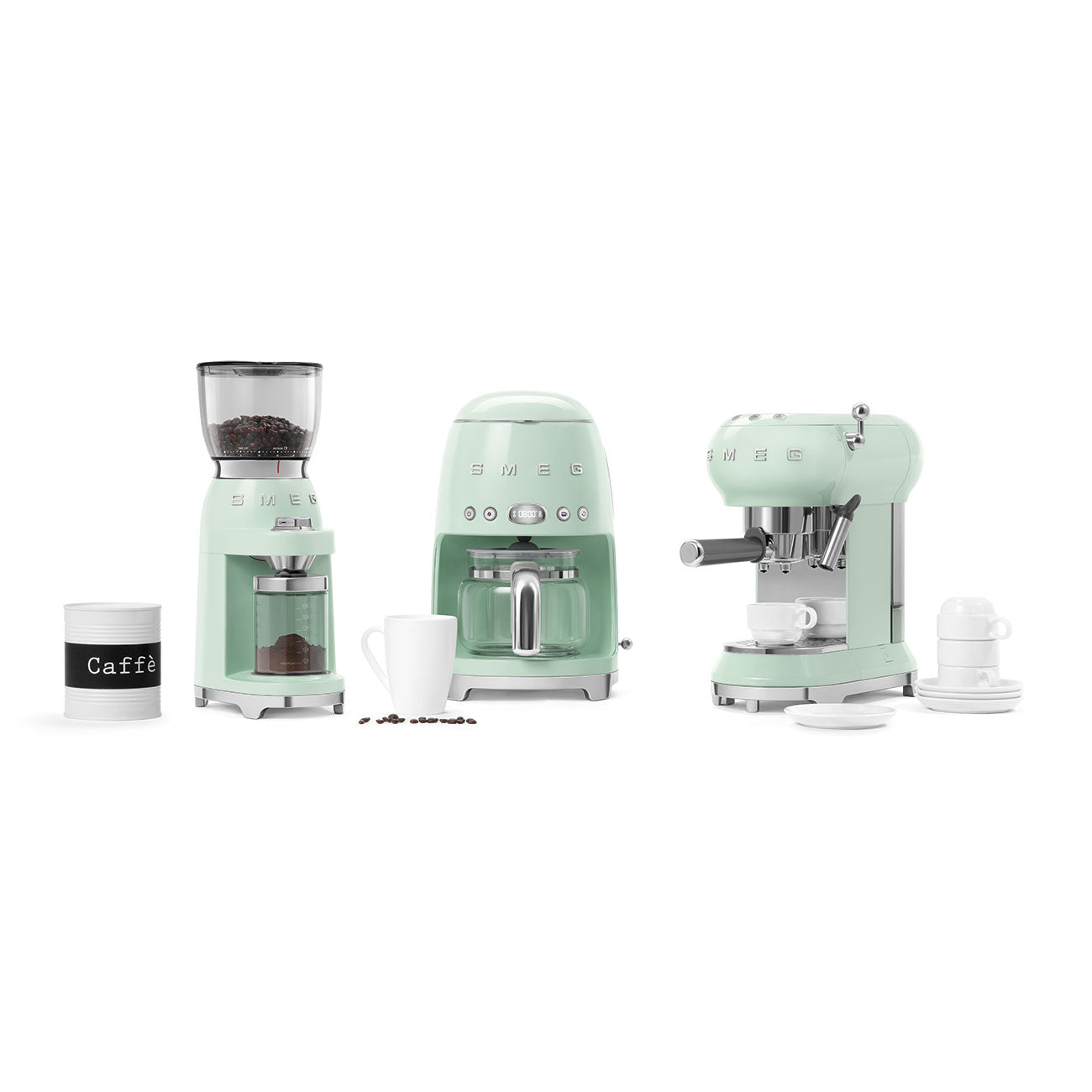 Coffee grinder Retro-style Pastel green Glossy