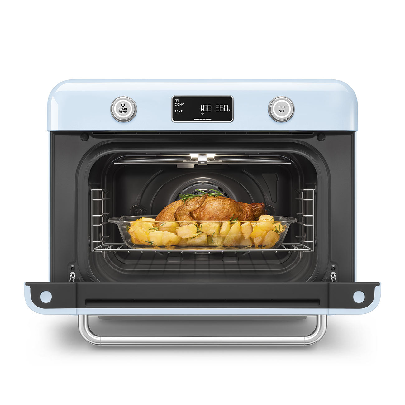Countertop Combi Oven with Air Fry & Steam - Retro-Style Pastel Blue