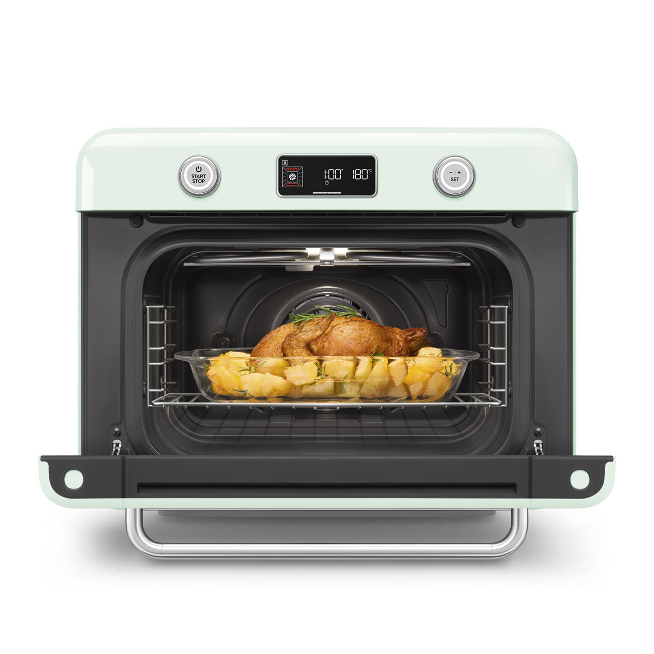 Countertop Combi Oven with Air Fry & Steam – Retro-Style Pastel Green
