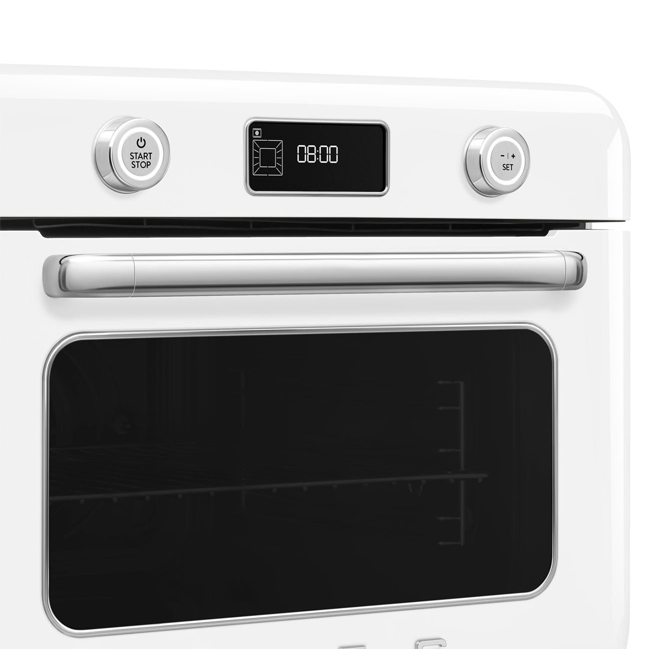 Countertop Air Fry Oven with Steam, Retro-style White Glossy