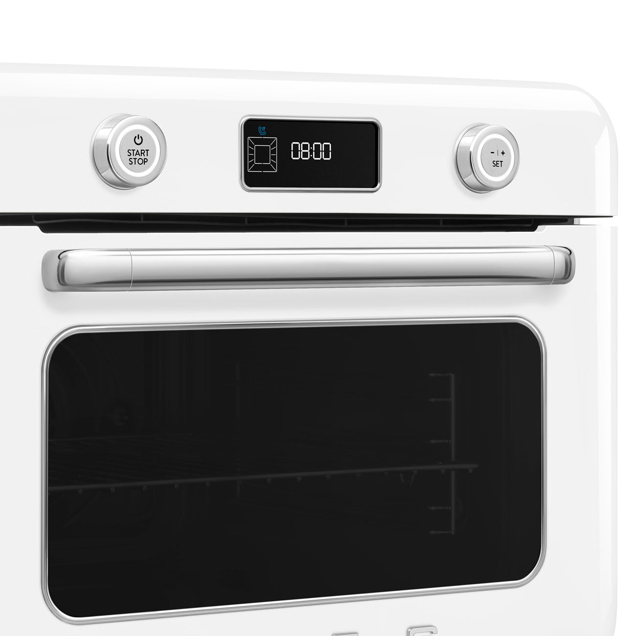 Countertop Air Fry Oven with Steam, Retro-style White Glossy