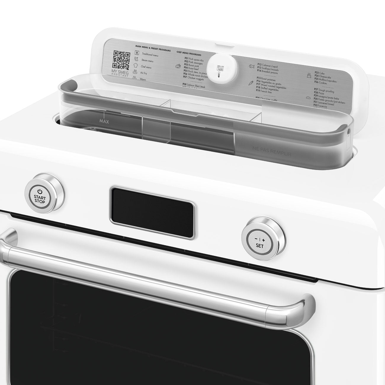 Countertop Air Fry Oven with Steam, Retro-style White Glossy