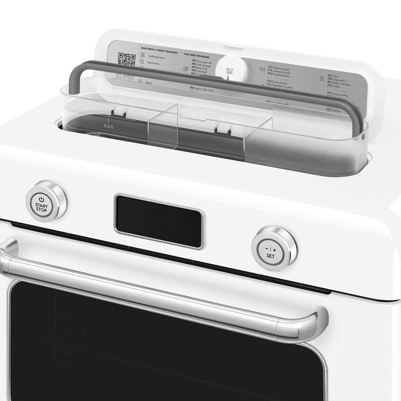 Countertop Air Fry Oven with Steam, Retro-style White Glossy