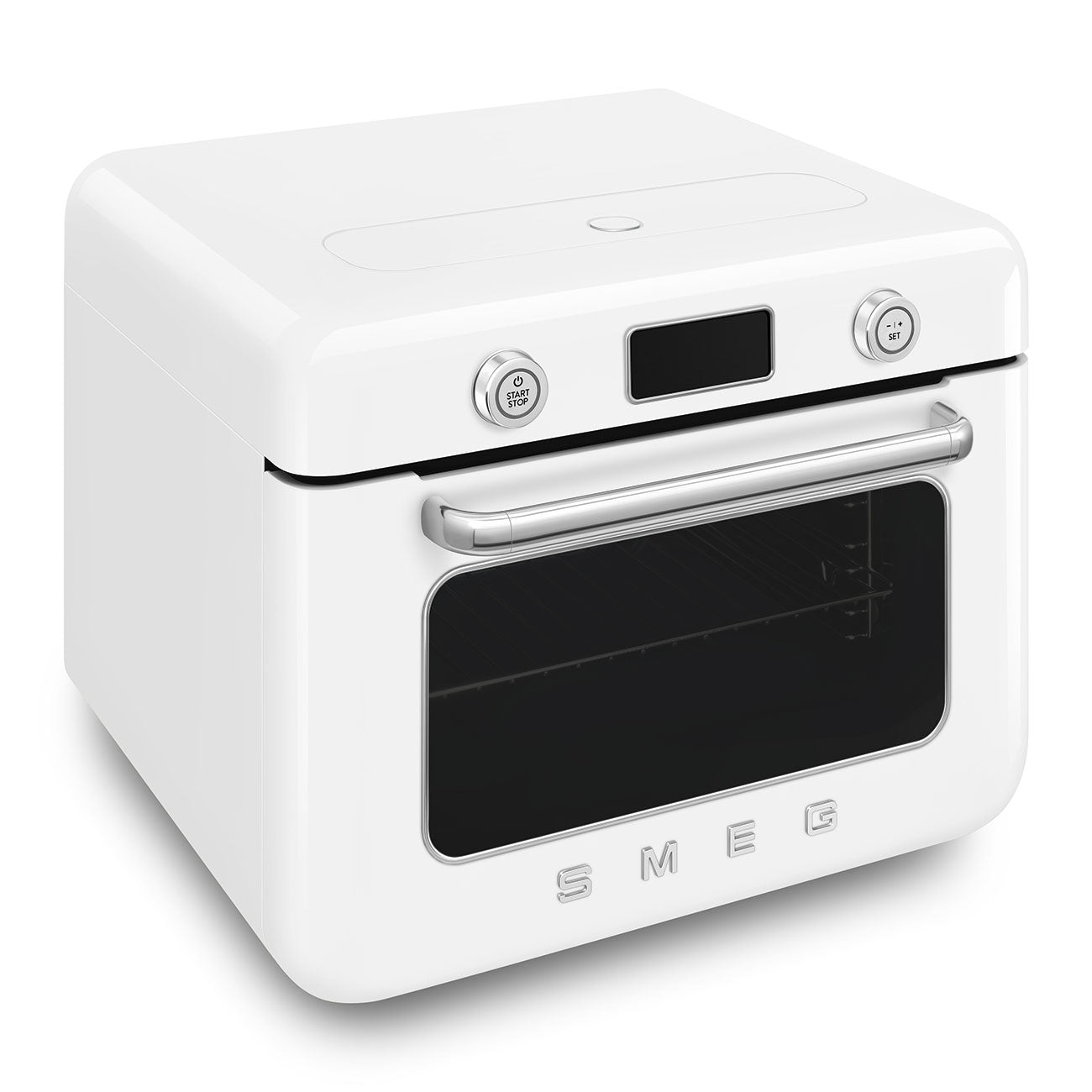 Countertop Air Fry Oven with Steam, Retro-style White Glossy