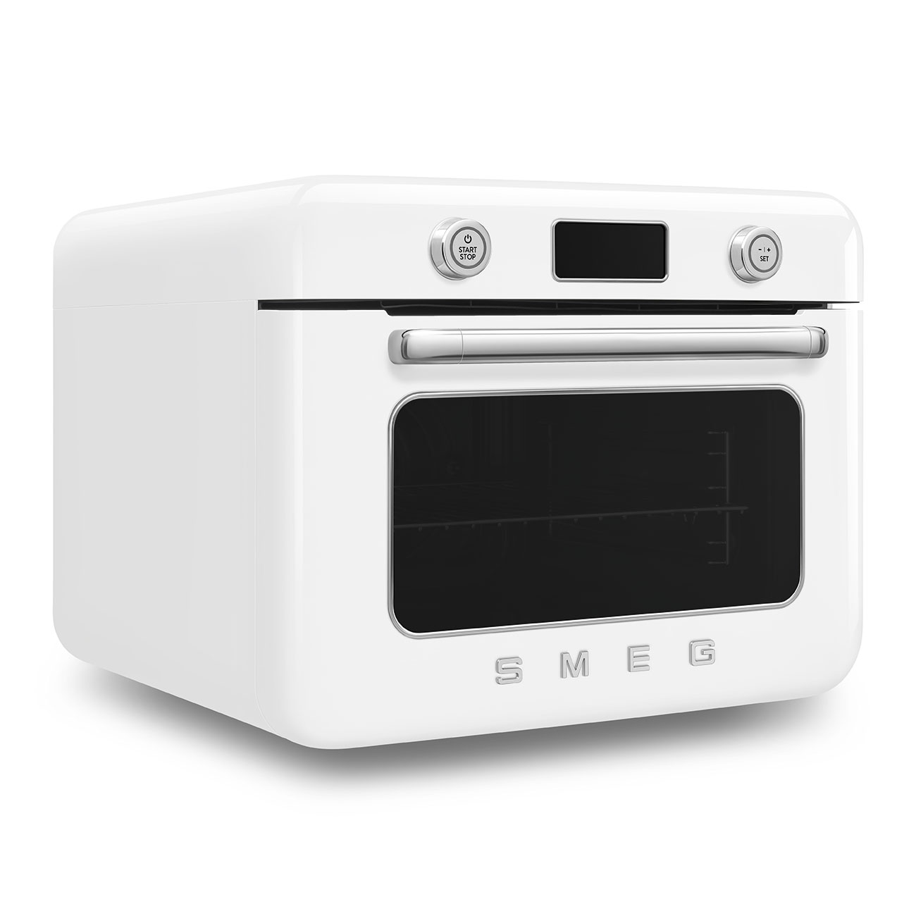 Countertop Air Fry Oven with Steam, Retro-style White Glossy