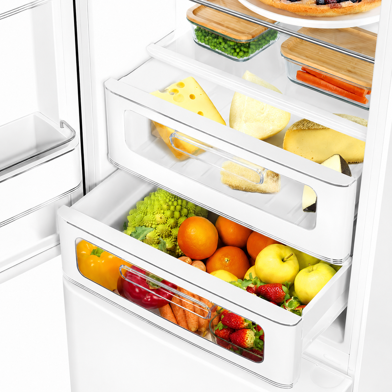 Retro-Style Refrigerator (12 cu ft, Left Hinge) - White