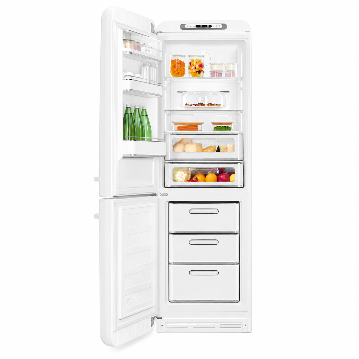 Retro-Style Refrigerator (12 cu ft, Left Hinge) - White