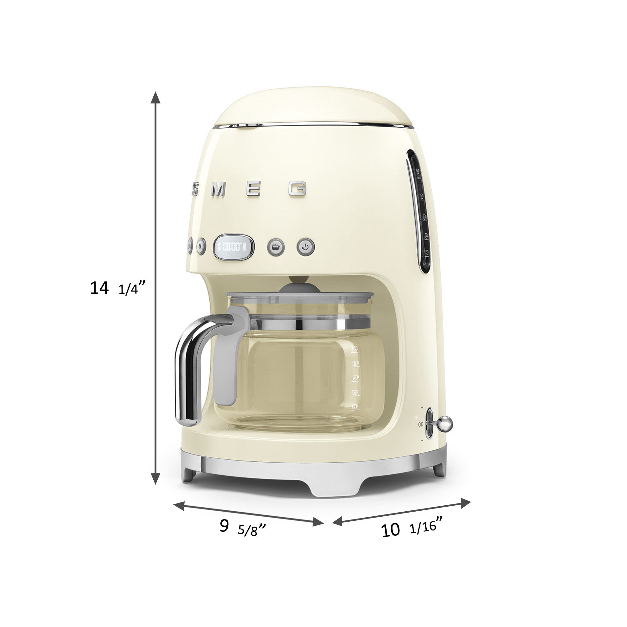 Retro-Style Drip Coffee Machine (10 Cups) – Cream – SMEG USA
