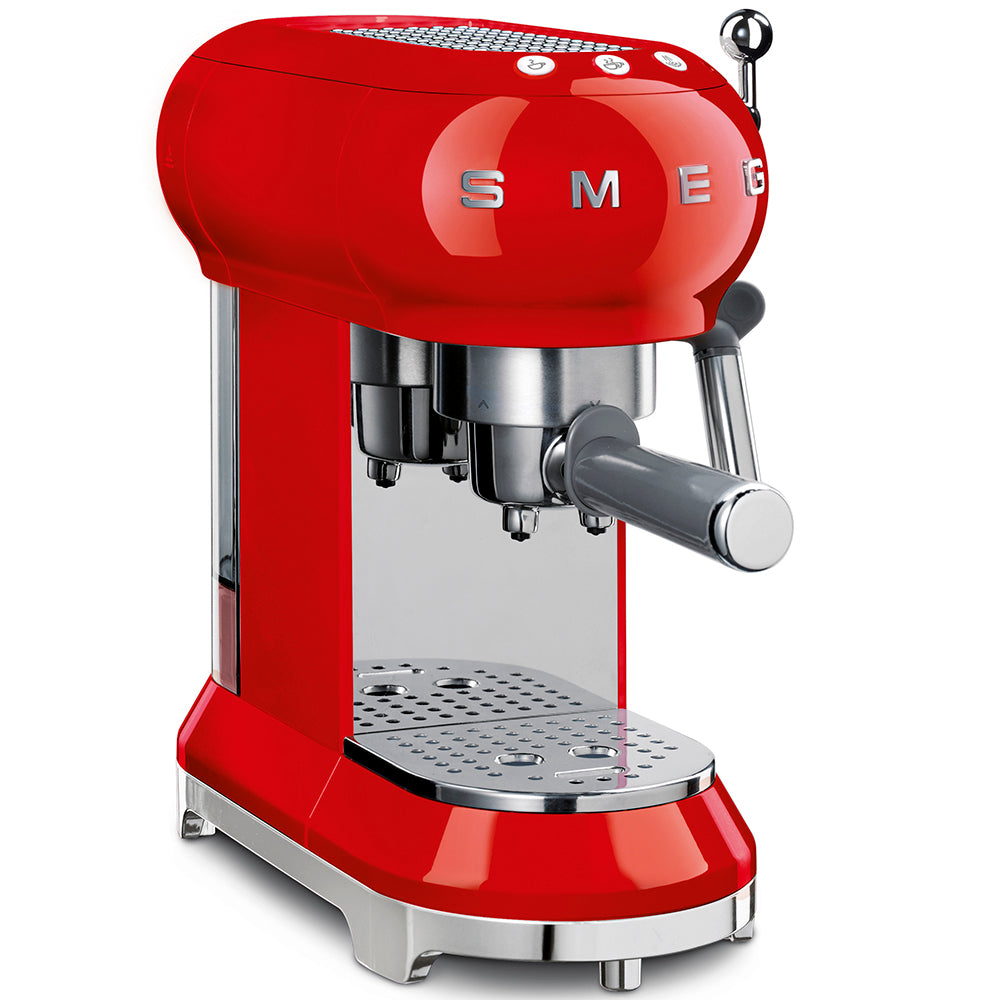 Espresso coffee machine Retro-style Red Glossy