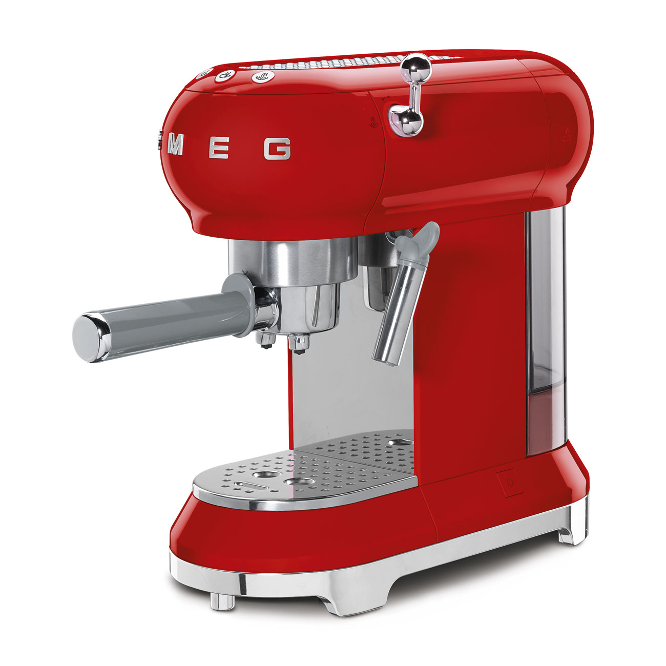 Espresso coffee machine Retro-style Red Glossy