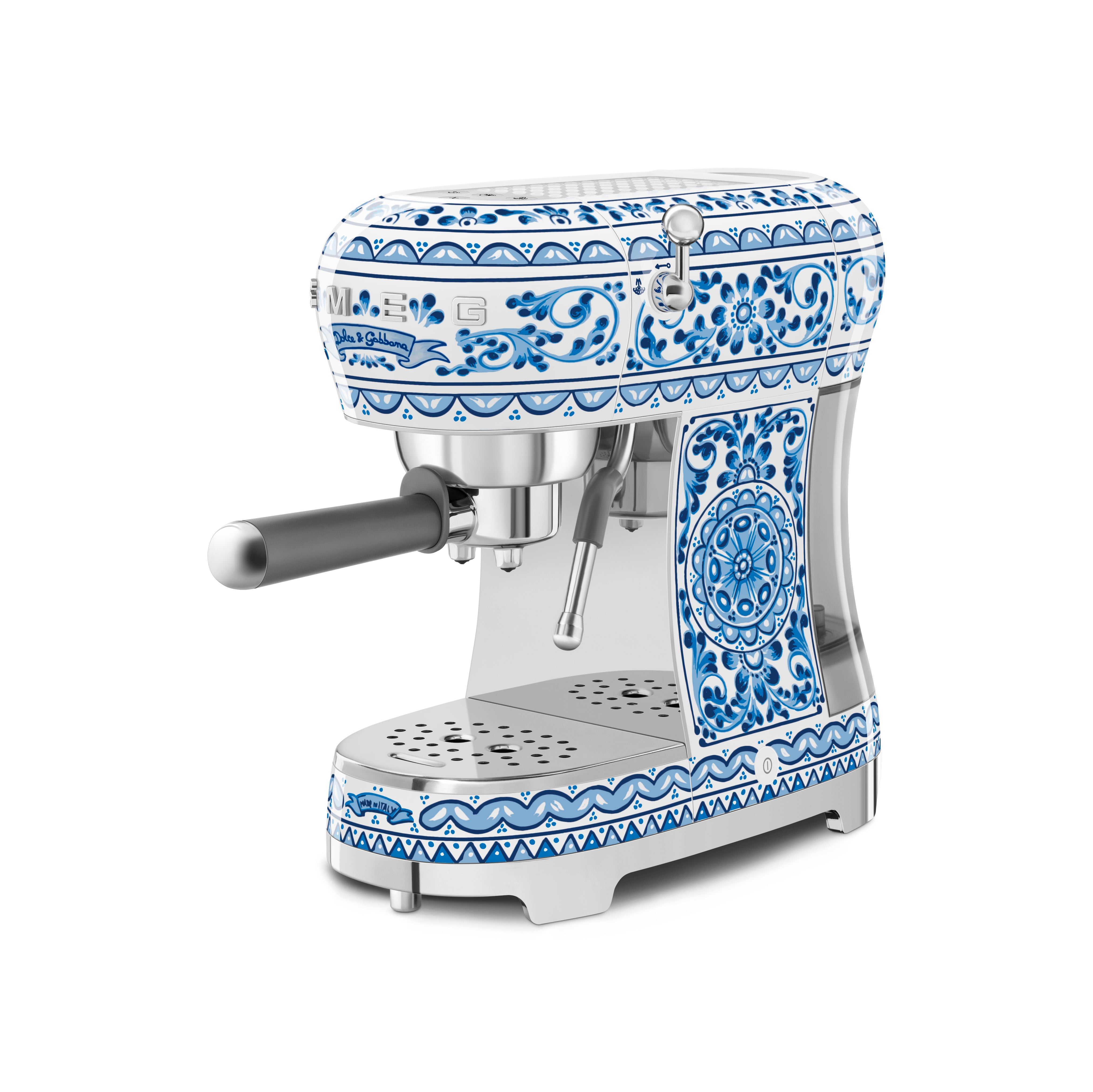 SMEG x Dolce&Gabbana Manual Espresso Coffee Machine - Blu Mediterraneo