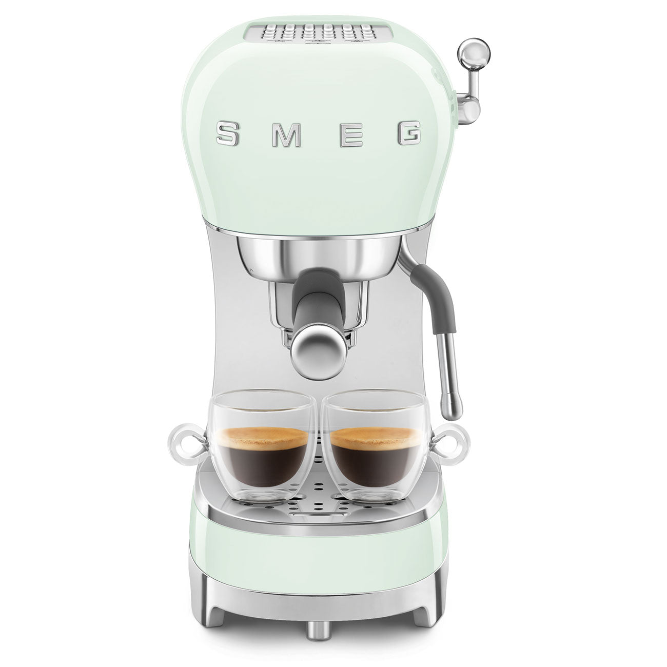 Espresso coffee machine Retro-style Pastel green Glossy