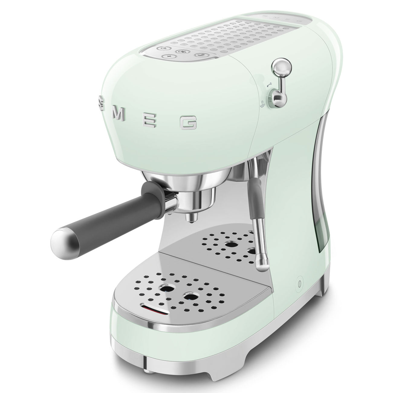 Espresso coffee machine Retro-style Pastel green Glossy