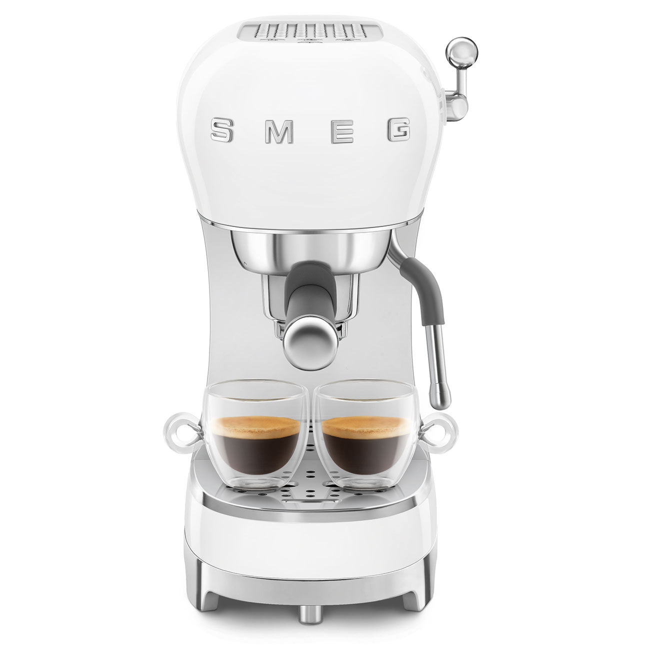 Espresso coffee machine Retro-style White Glossy