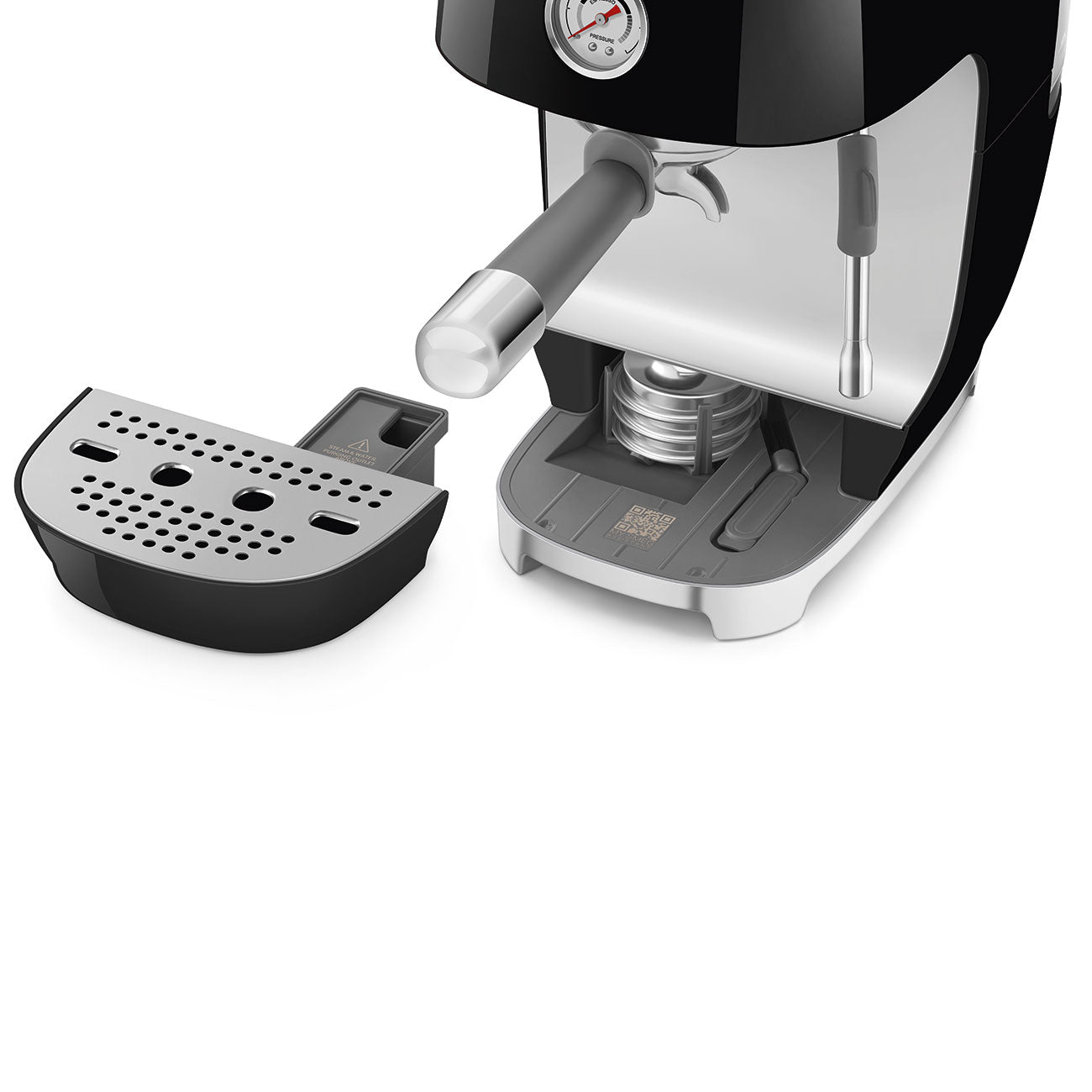 Manual Espresso & Cold Brew Coffee Machine – Retro-Style Black