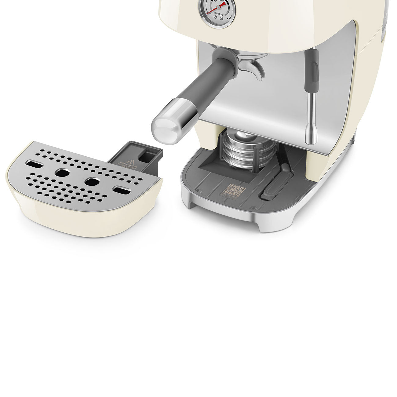 Manual Espresso & Cold Brew Coffee Machine – Retro-Style Cream