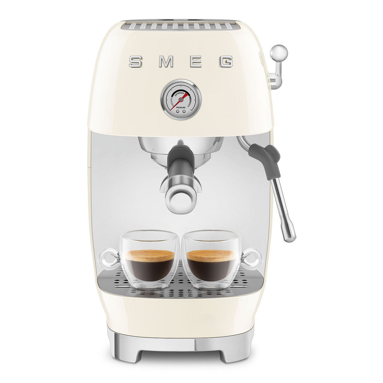 Manual Espresso & Cold Brew Coffee Machine – Retro-Style Cream