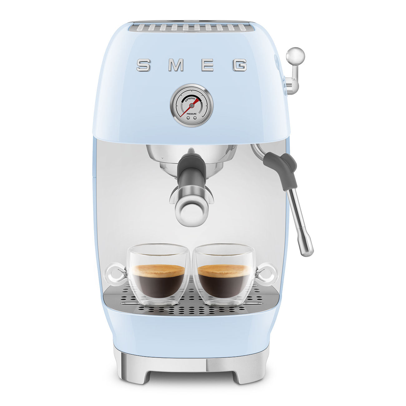 Manual Espresso & Cold Brew Coffee Machine – Retro-Style Pastel Blue