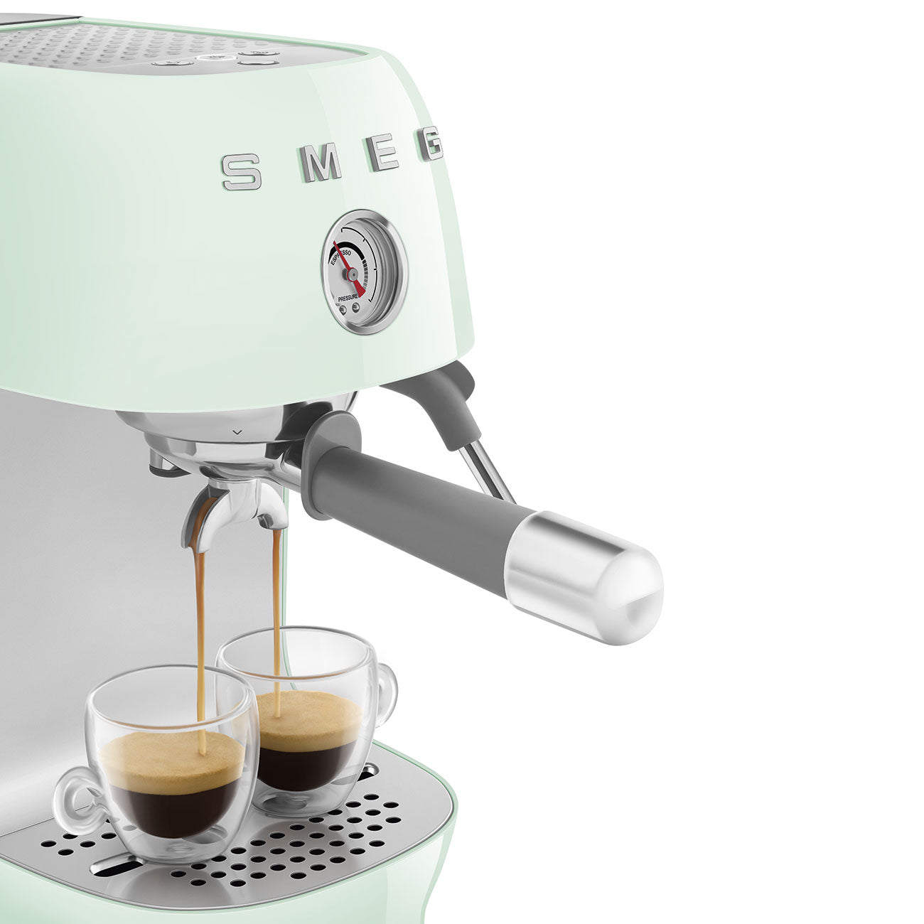 Manual Espresso & Cold Brew Coffee Machine – Retro-Style Pastel Green