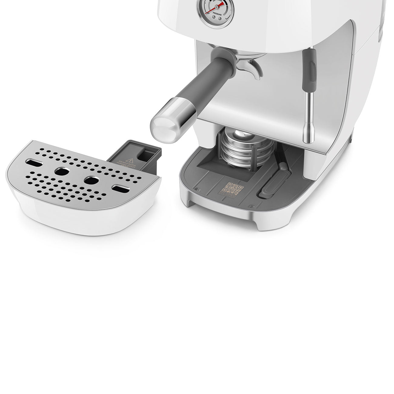 Manual Espresso & Cold Brew Coffee Machine – Retro-Style White
