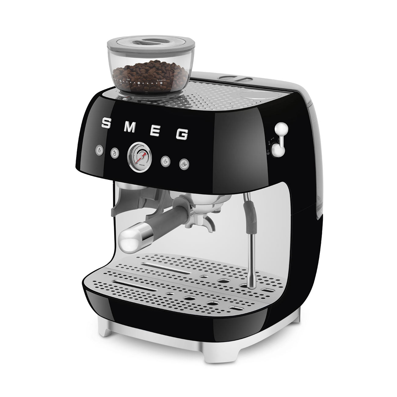 Espresso coffee machine Retro-style Black Glossy