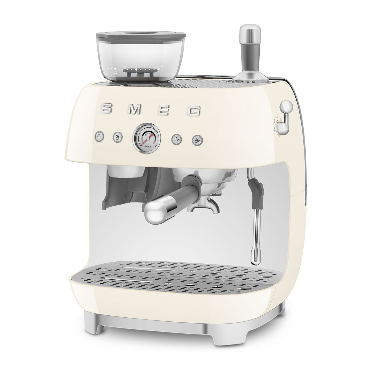 Espresso coffee machine Retro-style Cream Glossy