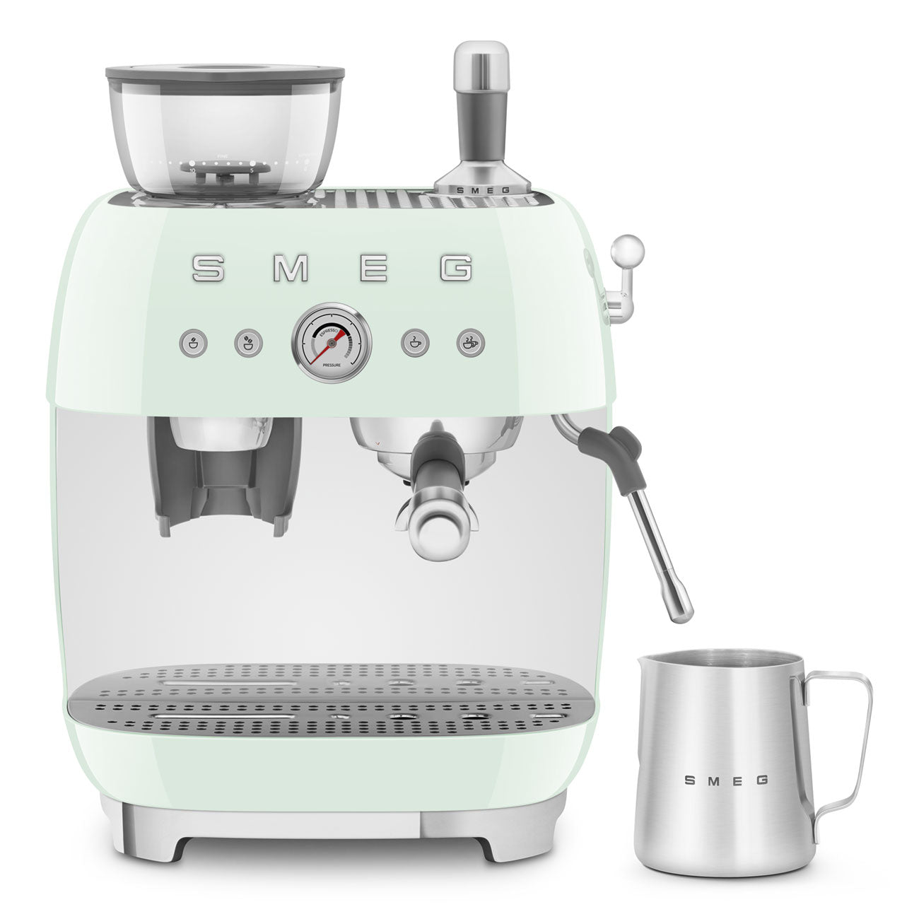 Espresso coffee machine Retro-style Pastel Green Glossy