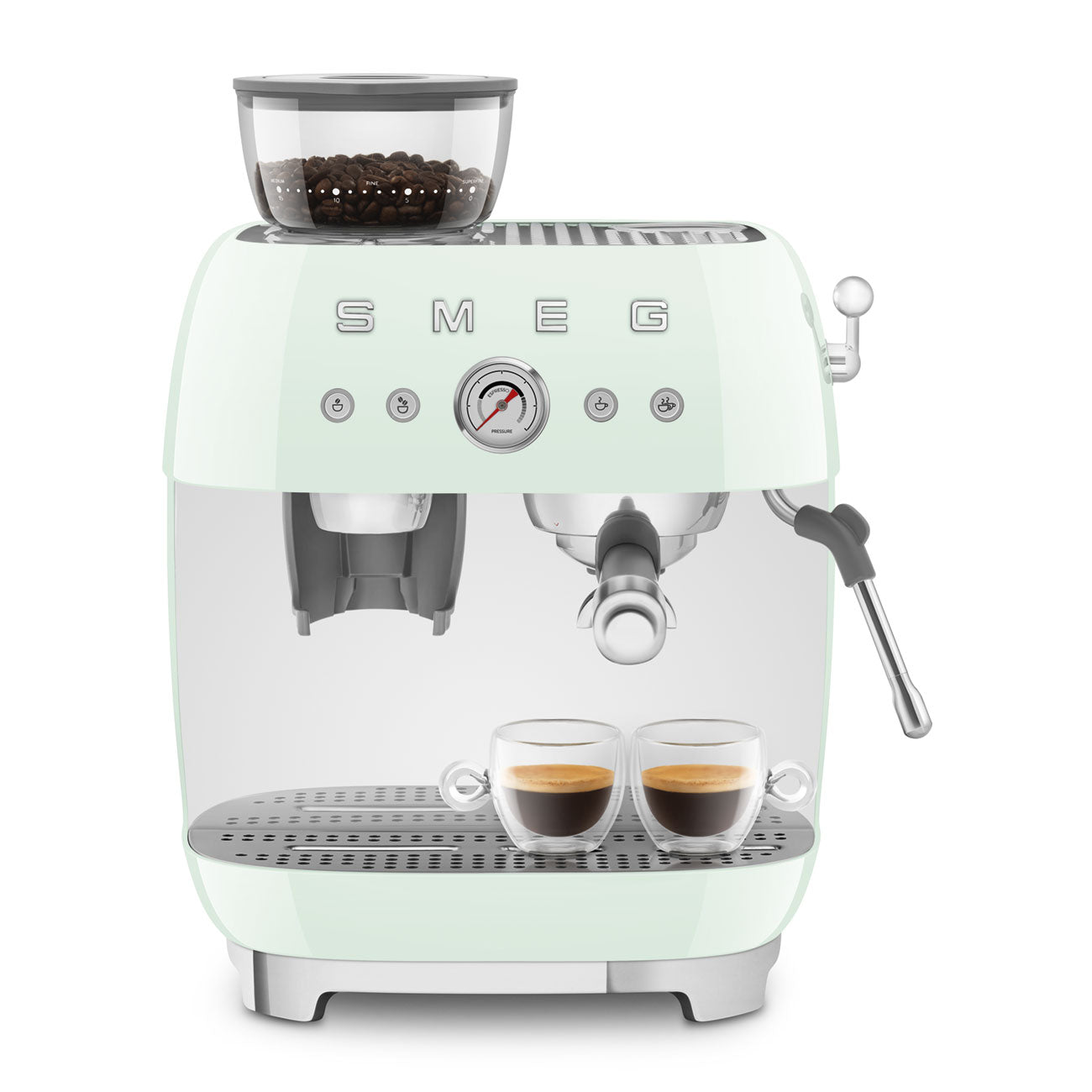 Espresso coffee machine Retro-style Pastel Green Glossy