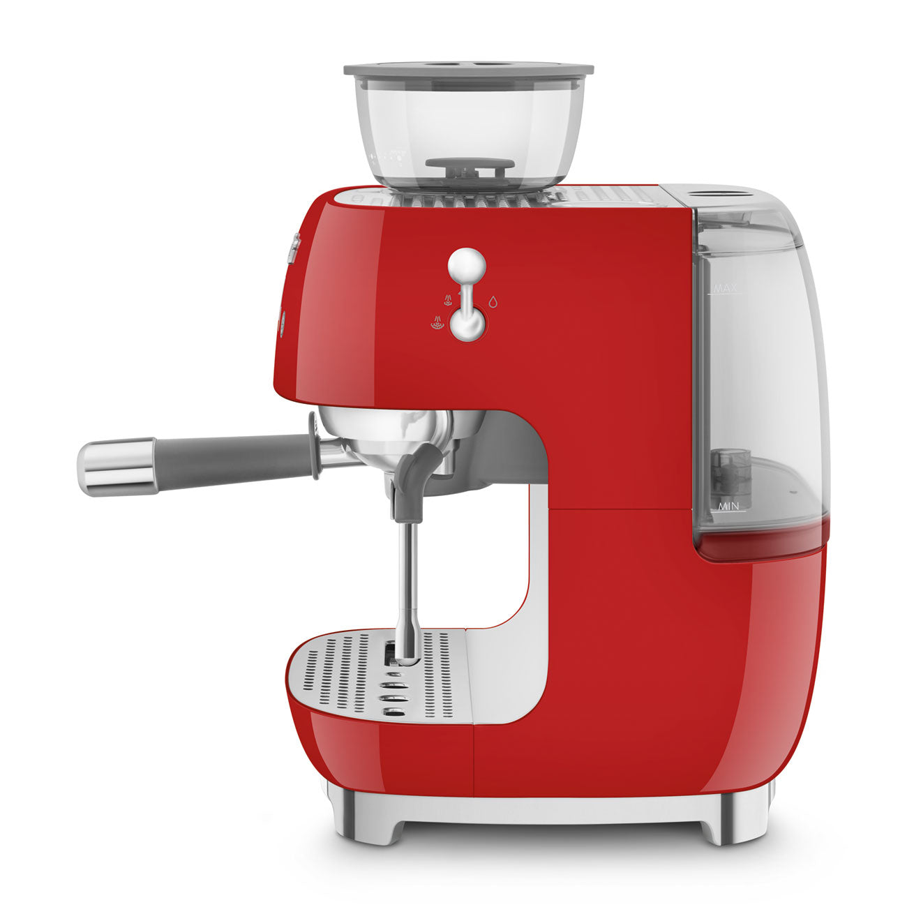 Espresso coffee machine Retro-style Red Glossy