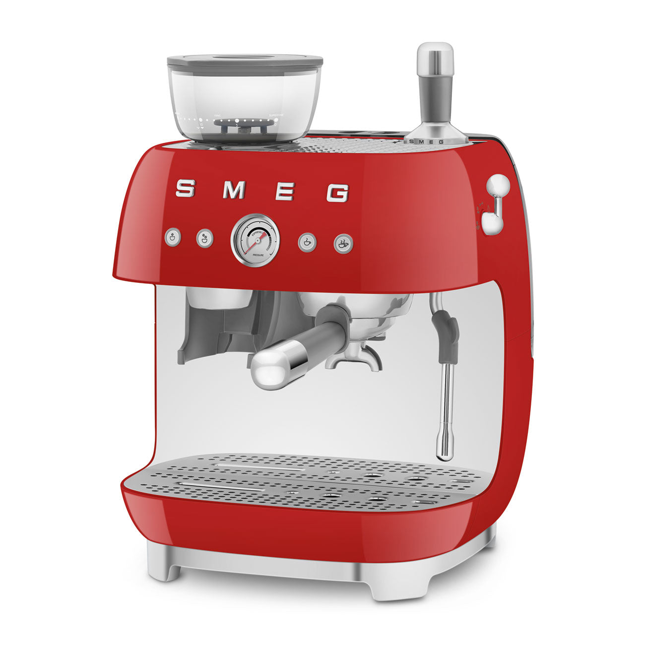 Espresso coffee machine Retro-style Red Glossy