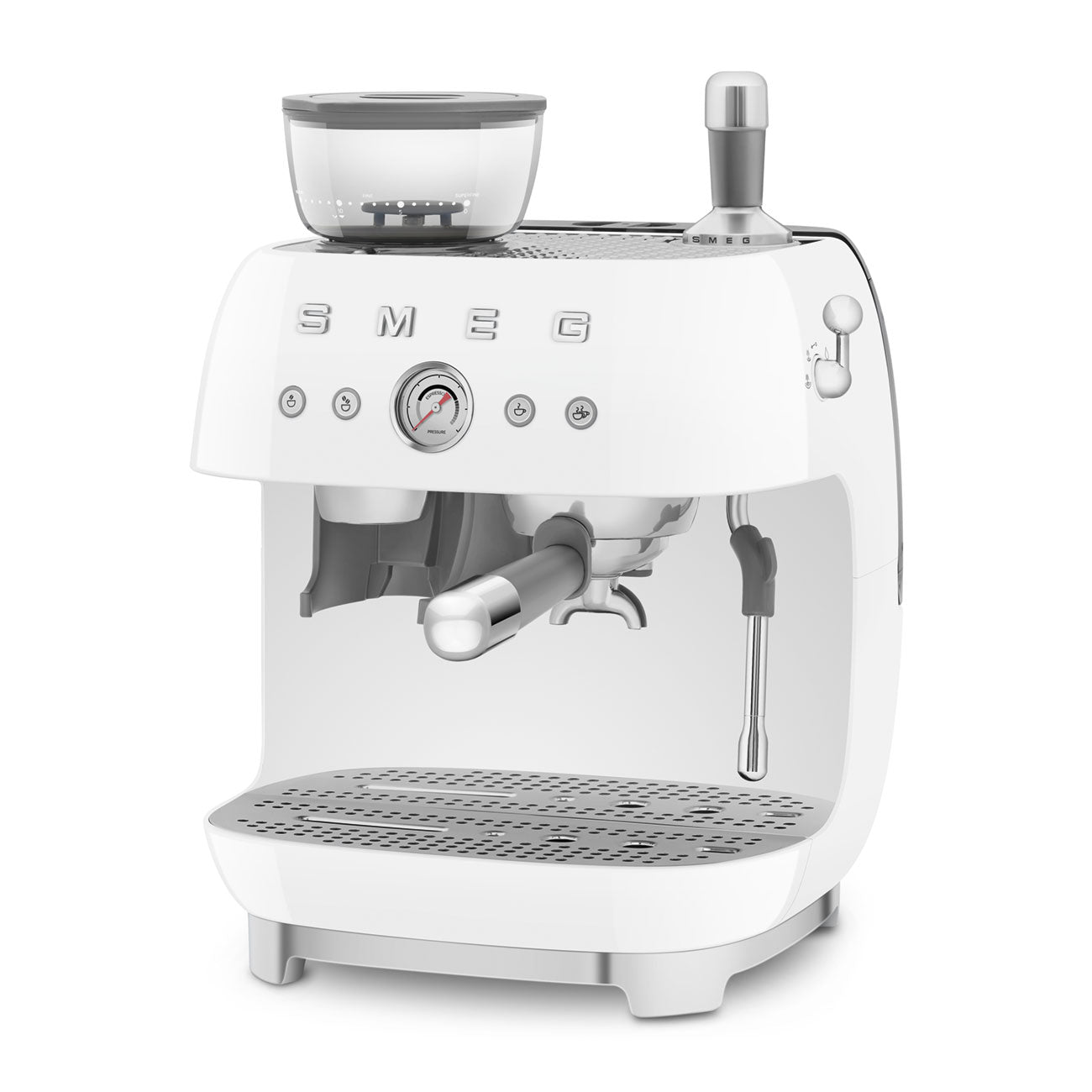 Espresso coffee machine Retro-style White Glossy