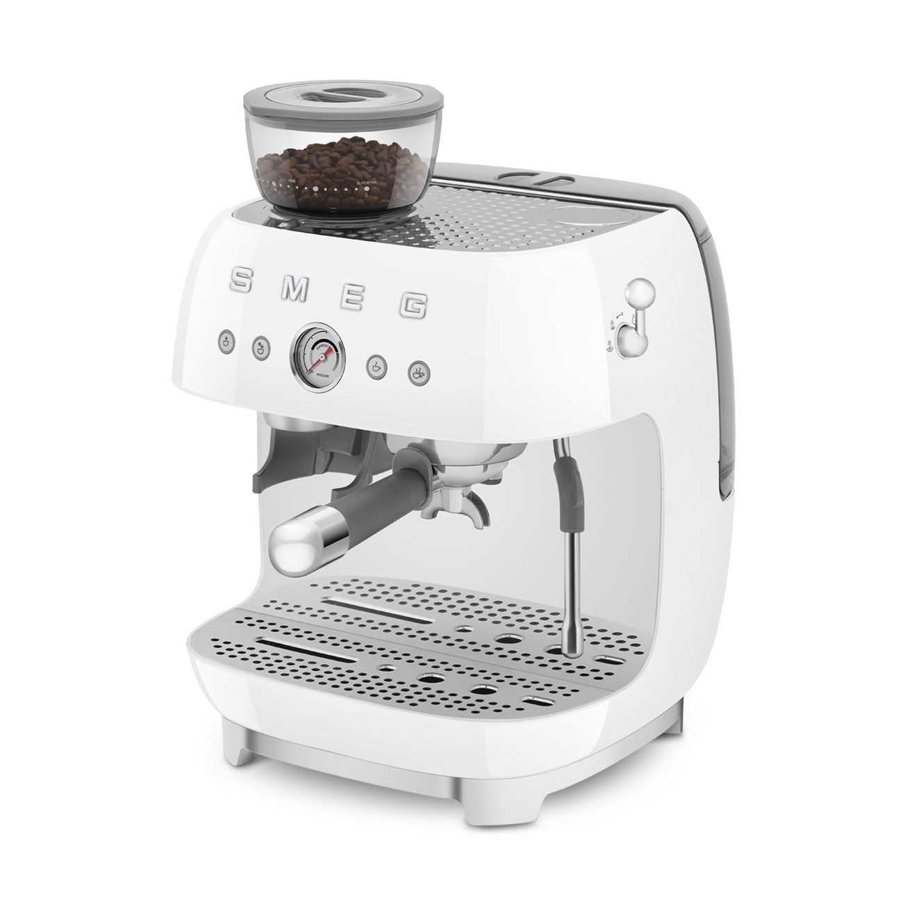 Espresso coffee machine Retro-style White Glossy