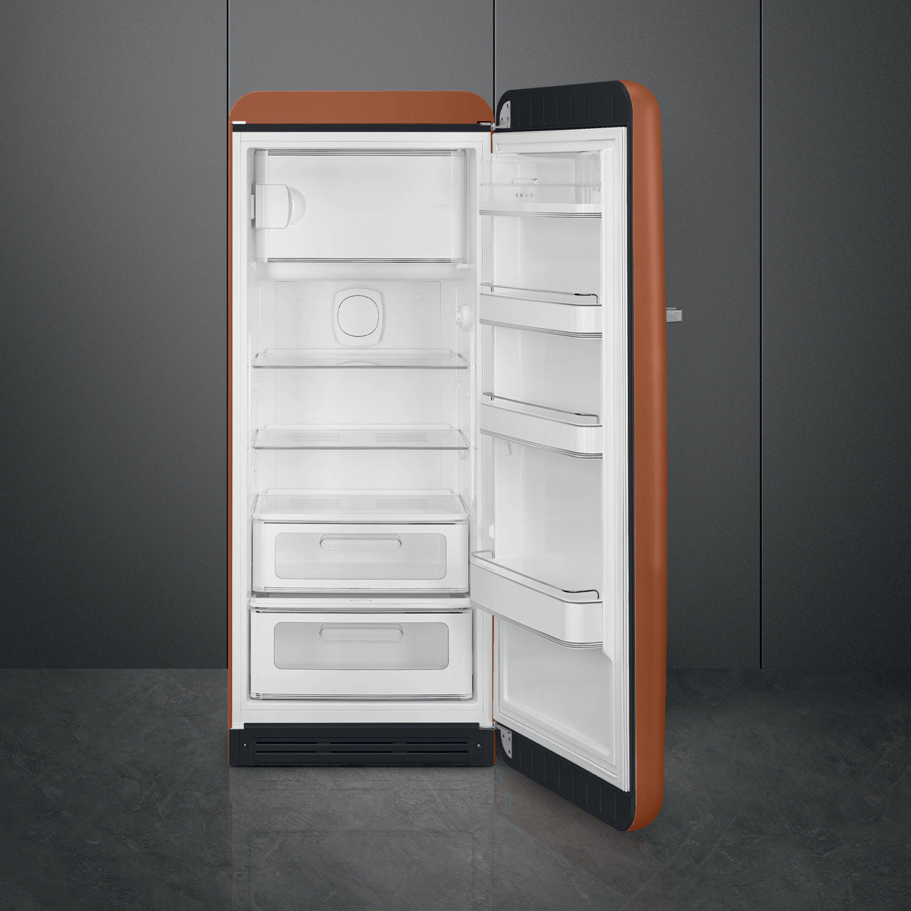 Refrigerator Retro-Style Amber Clay Matte