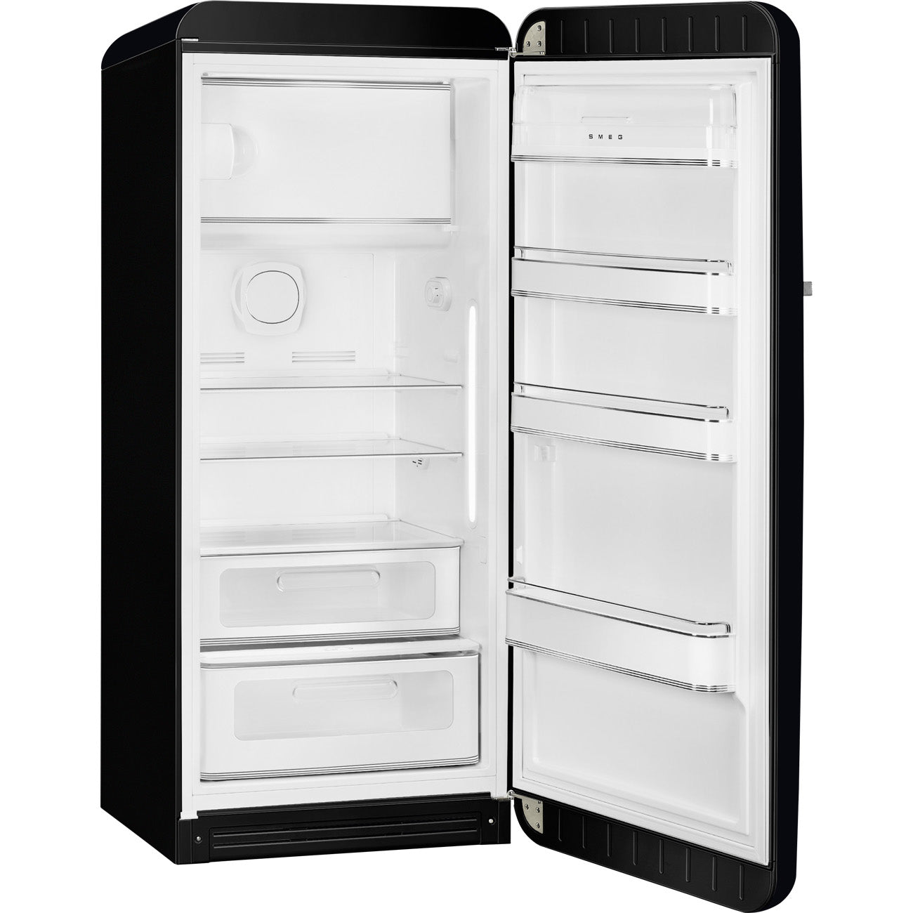 Retro-Style Refrigerator (9.5 cu ft, Right Hinge) – Black Matte