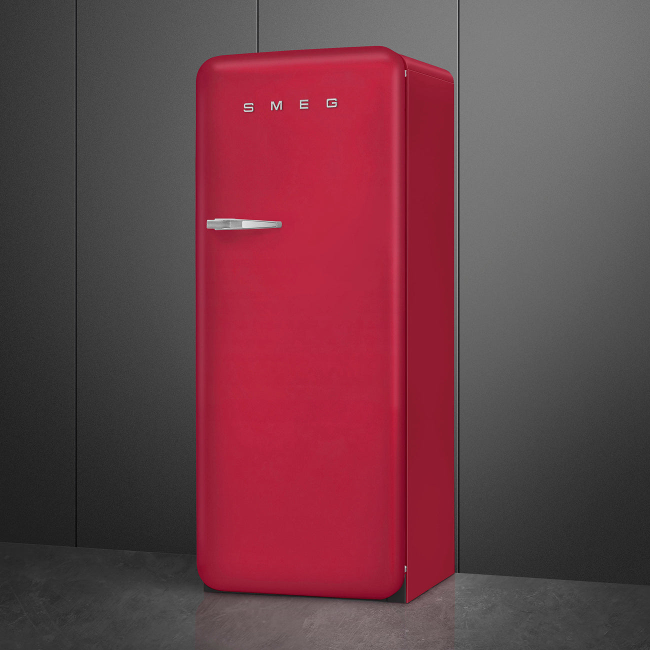 Refrigerator Retro-style Ruby red Matte