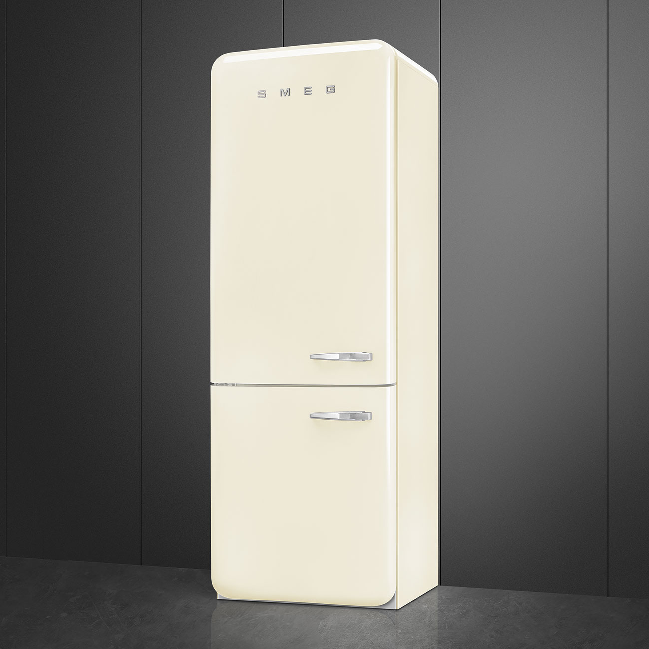 Refrigerator Retro-style Cream Glossy