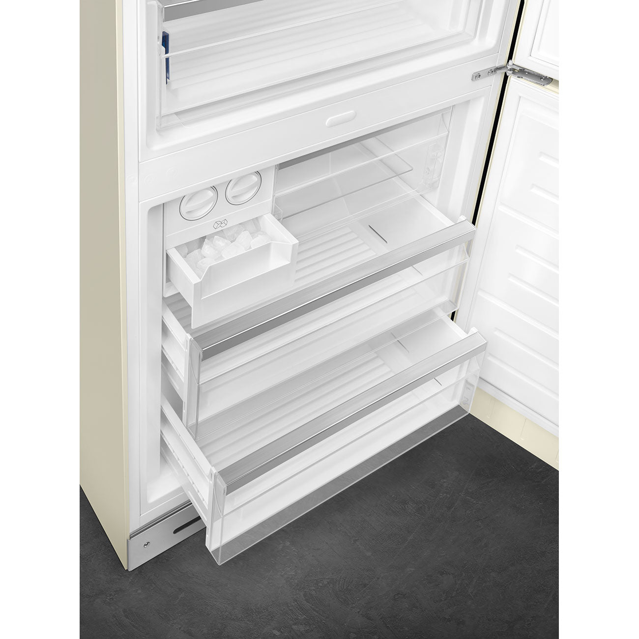 Refrigerator Retro-style Cream Glossy