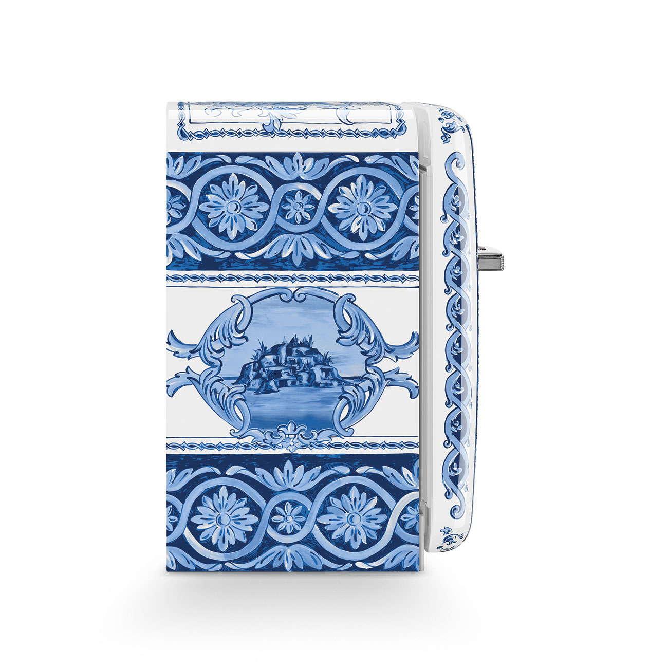 SMEG x Dolce&Gabbana Retro-Style Refrigerator (1.2 cu ft, Right Hinge) - Blu Mediterraneo