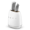 Retro-Style 6-Piece Knife Block Set - White