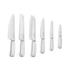 Retro-Style 6-Piece Knife Block Set - White