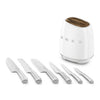 Retro-Style 6-Piece Knife Block Set - White
